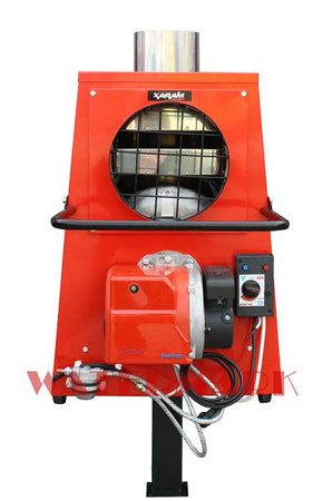Piec grzewczy, nagrzewnica olejowa XARAM Energy P-30 z palnikiem ELCO moc: 30kW do myjni, lakierni, stolarni, suszarni, hal, kościołów, namiotów