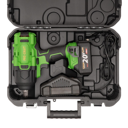 Akumulatorowy klucz udarowy Procraft PWA80-1B-C 20V 1600NM  (ZESTAW)