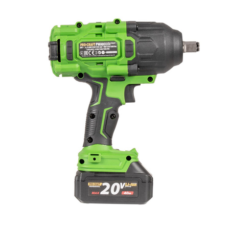 Akumulatorowy klucz udarowy Procraft PWA80-1B-C 20V 1600NM  (ZESTAW)