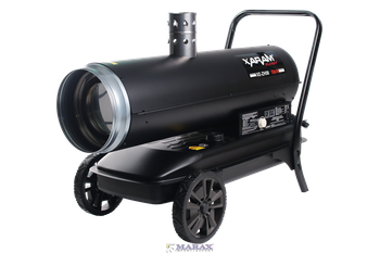 Przewoźna nagrzewnica, dmuchawa olejowa XARAM Energy XE-ZH50 moc: 50kW; odprow. spalin, wyposażenie: termostat, wyświetlacz temp., manometr
