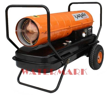 Przewoźna nagrzewnica olejowa XARAM Energy TK-50000 moc: 51kW; klasa PREMIUM: termostat, wyświetlacz temp.+kodu błędu, regulacja pompy, duże koła, d