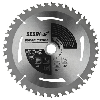 Piła tarczowa SUPER THIN do drewna Dedra 24z 184x16x1,1x1,6mm