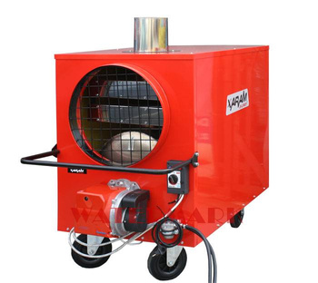 Piec grzewczy, nagrzewnica olejowa XARAM Energy P-80 z palnikiem ELCO moc: 80kW do myjni, lakierni, stolarni, suszarni, hal, kościołów, namiotów