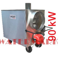 Piec grzewczy, nagrzewnica olejowa XARAM Energy P-90 INOX z palnikiem ELCO moc: 90kW do myjni, lakierni, stolarni, suszarni, hal, kościołów, namiotów
